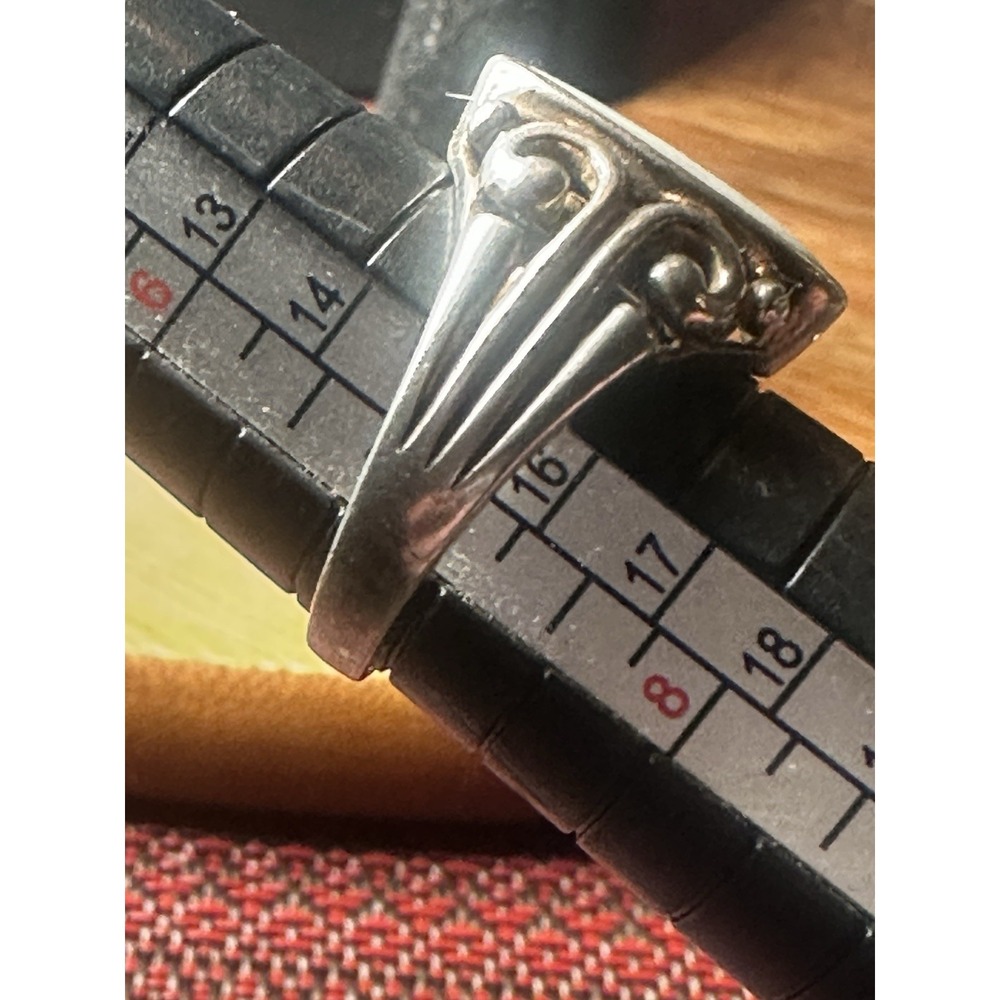 Vintage Sterling Silver Ring w/ Snow White Pearl Stone - Ring Size7 - Picture 6 of 10